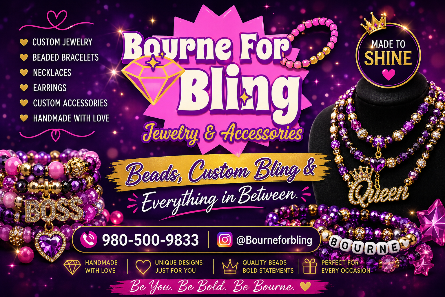 Bourne For Bling flyer